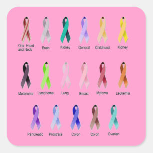 KREBSBEWUSSTSEIN QUADRATISCHER AUFKLEBER