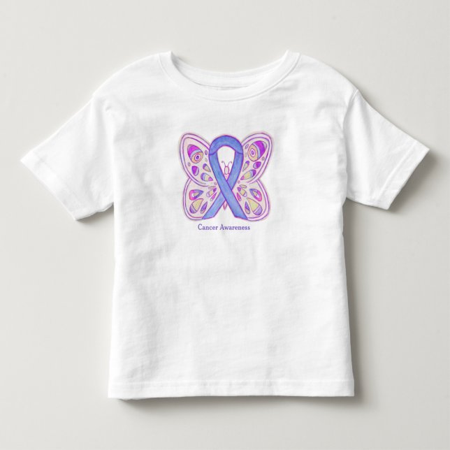 Krebsbewusstsein Ribbon Lavender Butterfly Shirt (Vorderseite)