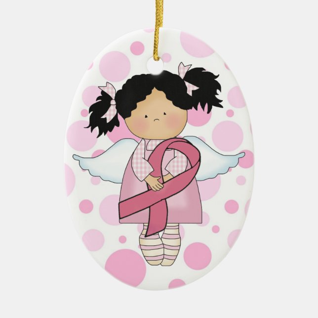 Krebsbewusstsein rosa Schleife - SRF Keramikornament (Vorne)