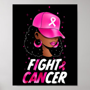 Krebsbewusstsein Schwarze Frauen Kriegerin Pink Un Poster