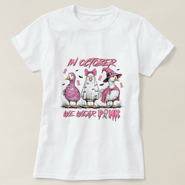 Krebsbewusstsein tragen wir rosa T-Shirt (Design vorne)