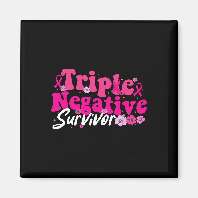 Krebsbewusstsein Triple Negative Survivor Blume Magnet (Vorne)