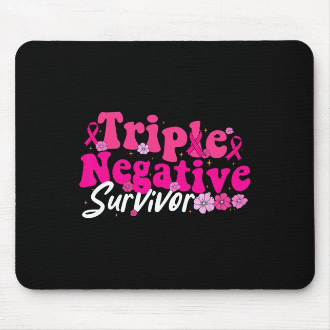 Krebsbewusstsein Triple Negative Survivor Blume Mousepad (Vorne)