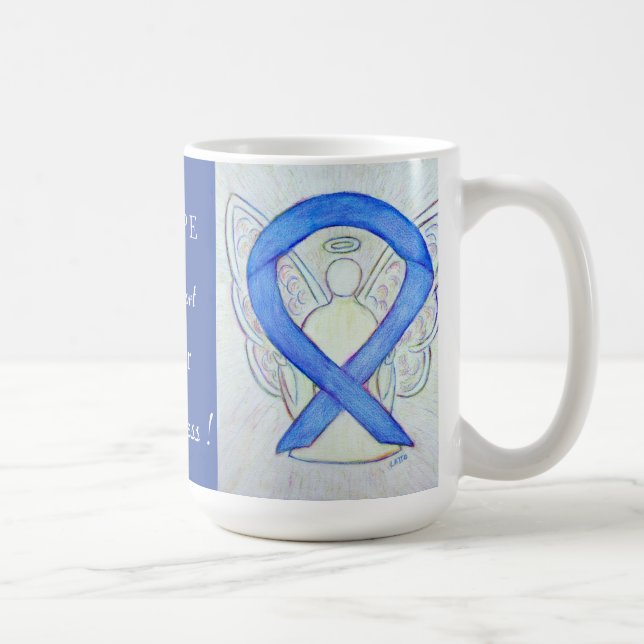 Krebsbewusstsein Violet Ribbon Engel Custom Tasse (Rechts)