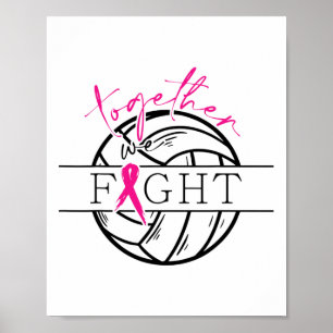 Krebsbewusstsein zusammen bekämpfen wir Volleyball Poster