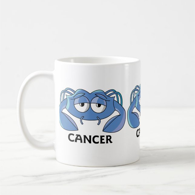 Krebsblauer Krebs Kaffeetasse (Links)