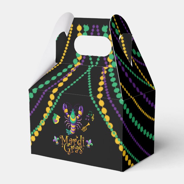 Krebse/Trompete/Maske/Lilie Mardi Gras Geschenkschachtel (Vorderseite)