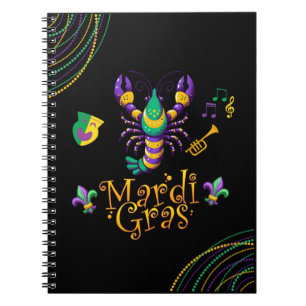 Krebse/Trompete/Maske/Lilie Mardi Gras Notizblock