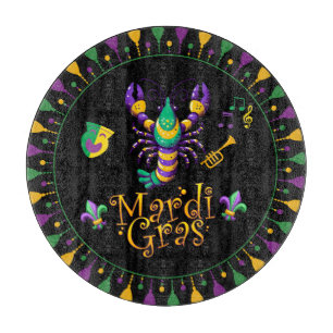 Krebse/Trompete/Maske/Lilie Mardi Gras Schneidebrett