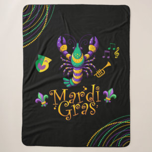 Krebse/Trompete/Maske/Lilie Mardi Gras Sherpadecke