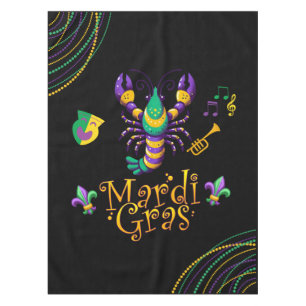Krebse/Trompete/Maske/Lilie Mardi Gras Tischdecke