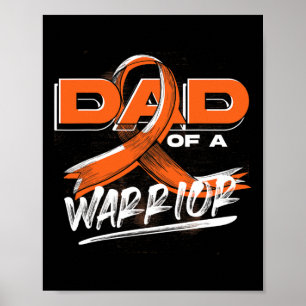 Krebserkranker Orangefarbener Vater Leukemia Aware Poster