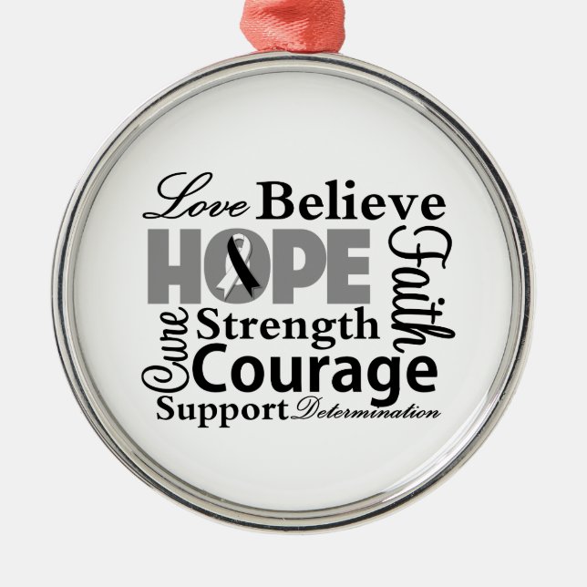 Krebserkrankung Silbernes Ornament (Vorne)
