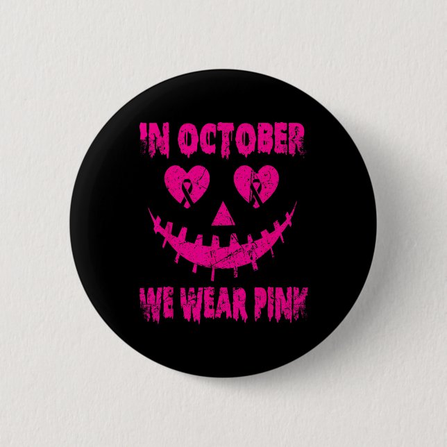 Krebskämpfer bringen dir deinen rosa Jackolantern  Button (Vorderseite)