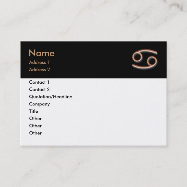 Krebskarte Visitenkarte (Vorderseite)