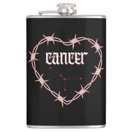 Krebskonstellation Gothic Dark Celestial Edgy Flachmann