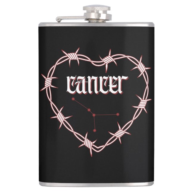 Krebskonstellation Gothic Dark Celestial Edgy Flachmann (Vorderseite)