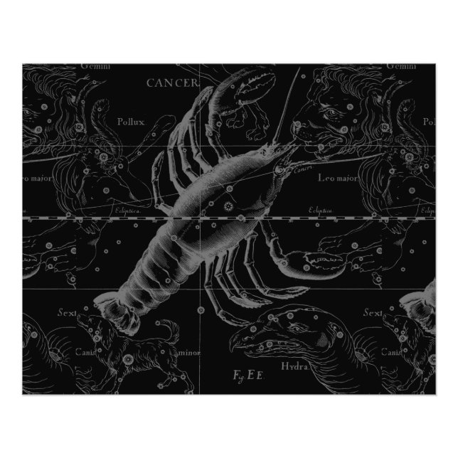 Krebskonstellation Hevelius 1690 Dekor Fotodruck (Vorne)