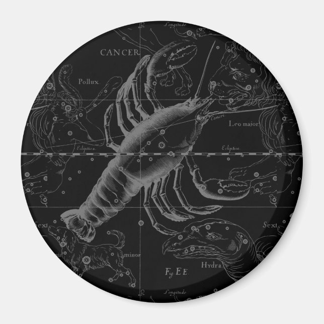 Krebskonstellation Hevelius 1690 Dekor Magnet (Vorne)