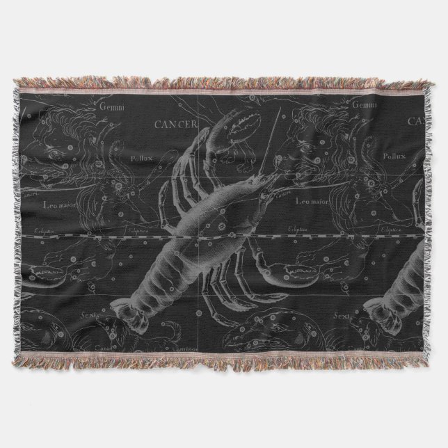 Krebskonstellation Karte Black Hevelius circa 1690 Decke (Vorderseite)