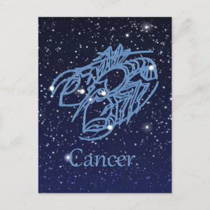 Krebskonstellation und Sternzeichen mit Sternen Postkarte