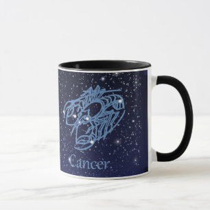 Krebskonstellation und Sternzeichen Tasse