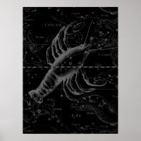 Krebskonstellation Vintage Gravur