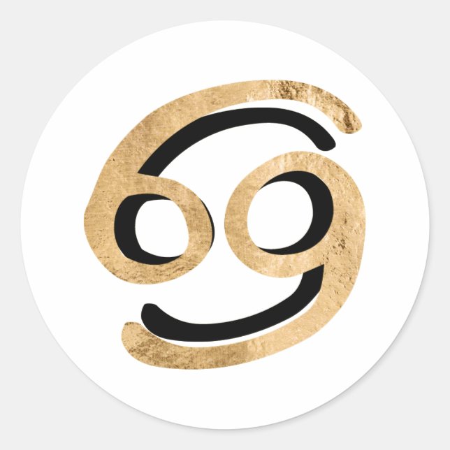 Krebskrabbe Astrologie Zodiaksymbol Gold Runder Aufkleber (Vorderseite)