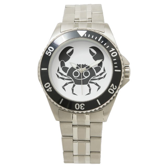 Krebskrabbe Grieche Astrologie Horoskop zodiac Armbanduhr (Vorderseite)