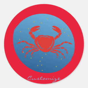 Krebskrebs Zodiac Thunder_Cove Runder Aufkleber