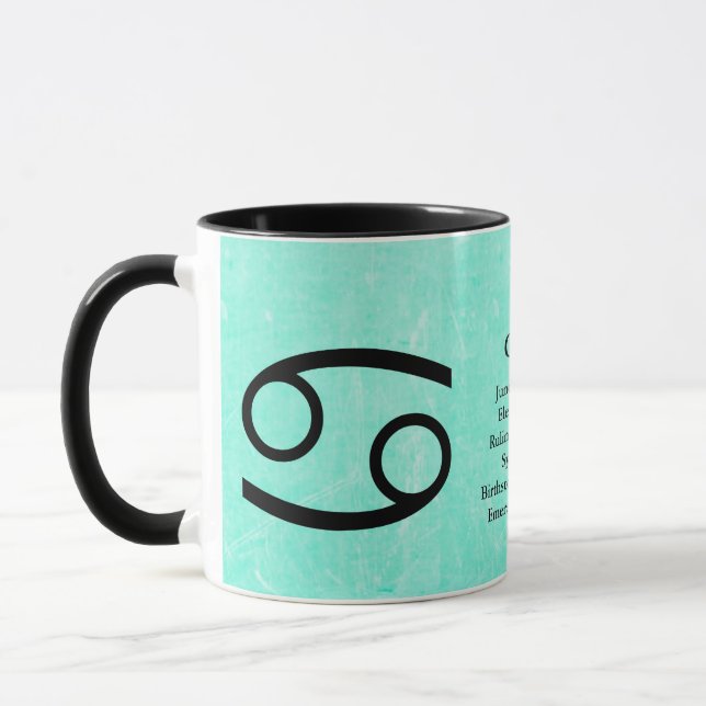 Krebskrebssymbol Lila Horoskop-Kaffeezubereitung T Tasse (Links)