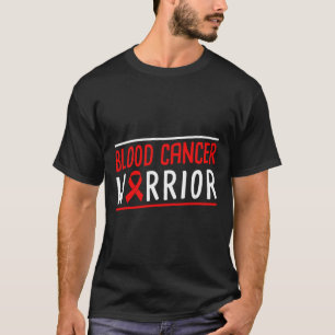 Krebskrieger im Blut, rotes Band T-Shirt