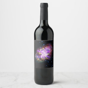 Krebsnebel-Supernova-Überrest Hubble-Komposit Weinetikett