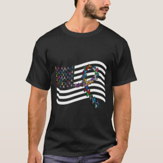 Krebsproblem Uns Flagge Alle Bänder Welt Krebs T-Shirt