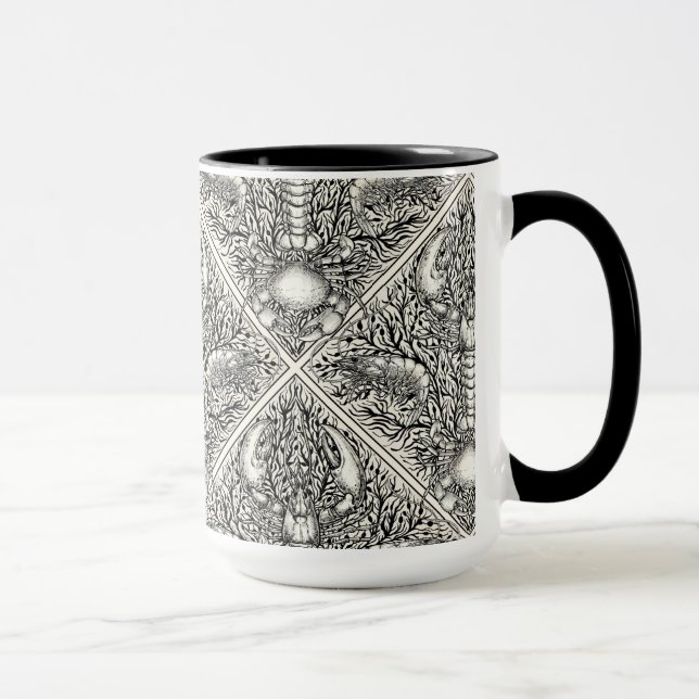 Krebstiere in schwarz und naturweiß tasse (Rechts)