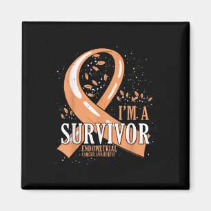 Krebsüberleben Peach Ribbon Endometriumkrebs Aw Magnet