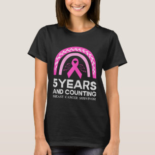 Krebsüberleben T-Shirt 5 Jahre Krebs frei rosa Reg