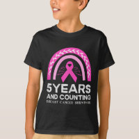 Krebsüberleben T-Shirt 5 Jahre Krebs frei rosa Reg
