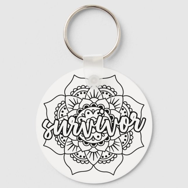 Krebsüberlebende Mandala Schlüsselanhänger (Vorderseite)