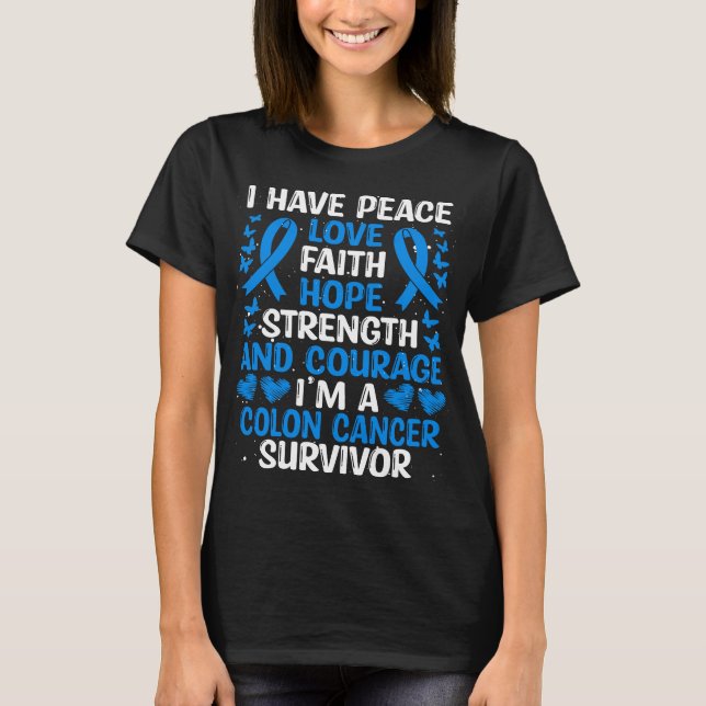 Krebsüberlebung Liebe Colon Cancer Awareness T-Shirt (Vorderseite)