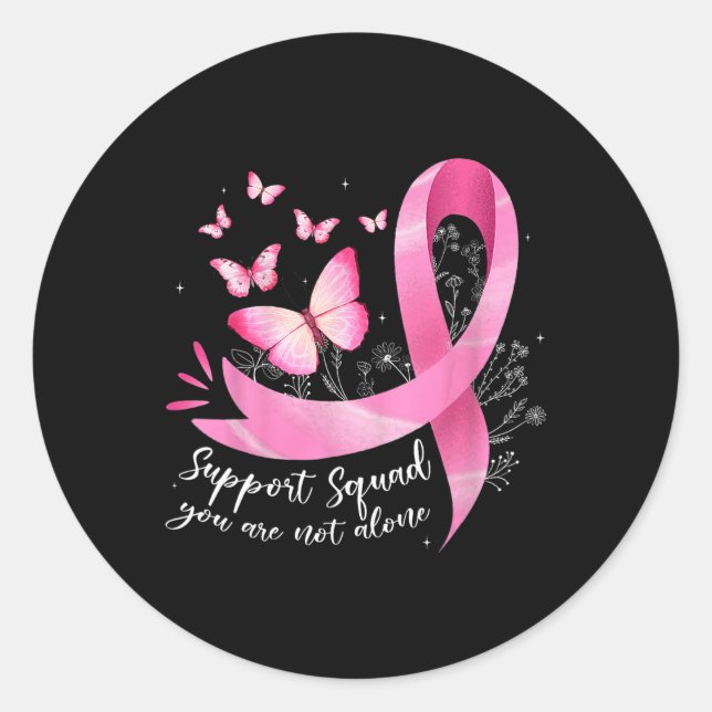 Krebsunterstützung Squad Awareness Pink Ribbon But Runder Aufkleber (Vorderseite)