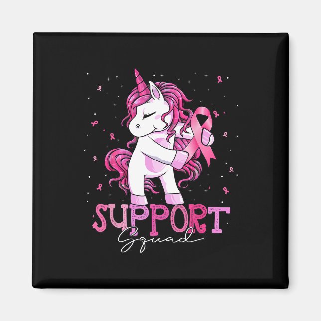 Krebsunterstützung Squad Shirt Brustkrebs Bewussts Magnet (Vorne)