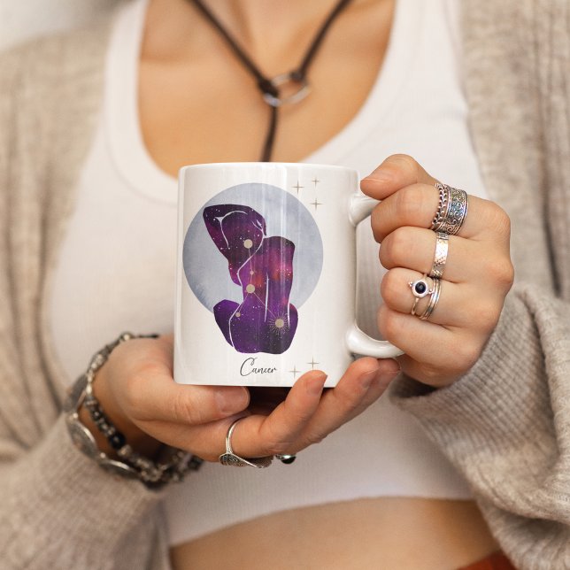 Krebsweibliche Lila Zodiaka-Gestaltung Kaffeetasse (Von Creator hochgeladen)