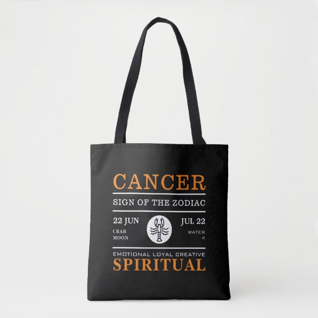 Krebszeichen des Zodiaks, astrologisch Tasche (Vorderseite)