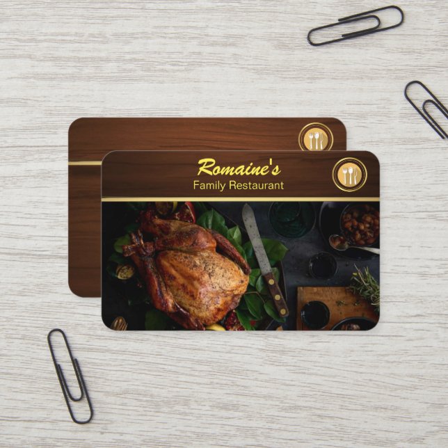 Kreditkarte für Familienrestaurant Visitenkarte (Vorderseite/Rückseite Beispiel)