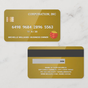 Kreditkarte Glossy Gold Visitenkarte