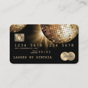 Kreditkarte Gold Disco Ball GQR Code Visitenkarte
