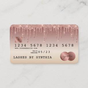 Kreditkarte Gold-Dripping-Gold-Rose Visitenkarte