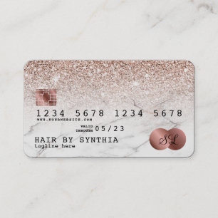 Kreditkarte Gold-Glitzer der Rose Visitenkarte
