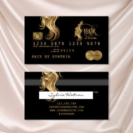 Kreditkarte Gold Hair Stylist gestylt Visitenkarte